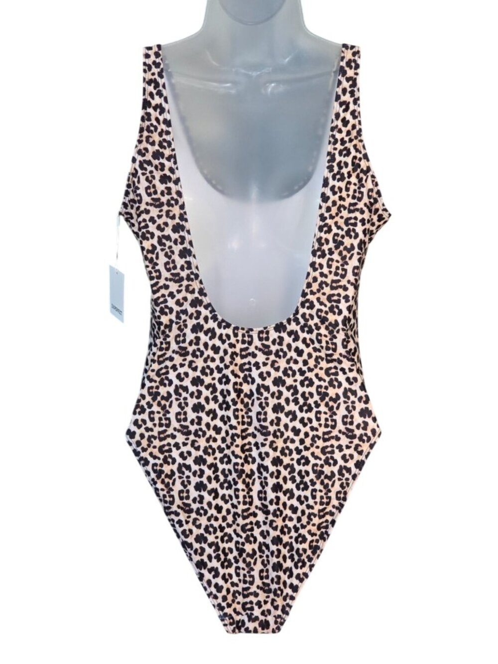 Dixperfect Leopard Print One-Piece Swimsuit L High Waist Scoop Neck Cheeky Lined - Picture 9 of 9